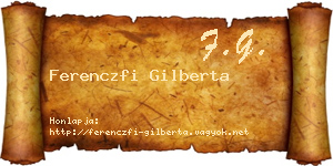 Ferenczfi Gilberta névjegykártya